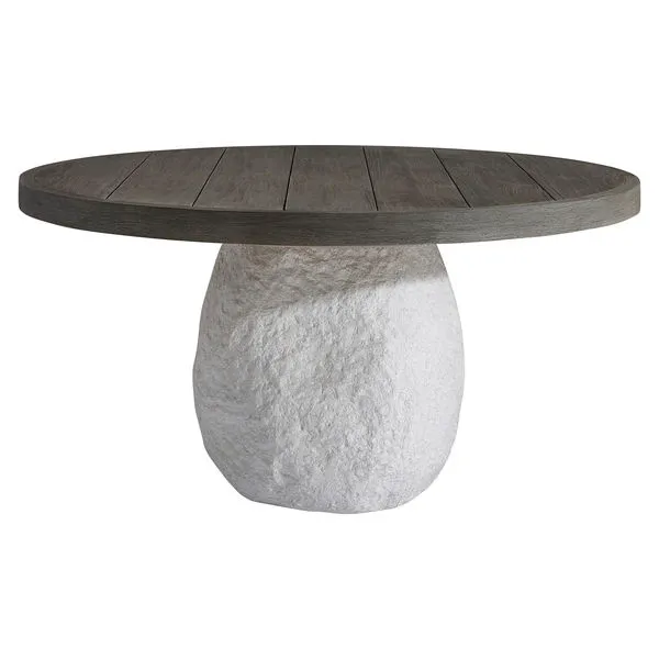 Product Image 1 for Savona Outdoor Round Wooden Dining Table with Stone Base from Bernhardt Furniture