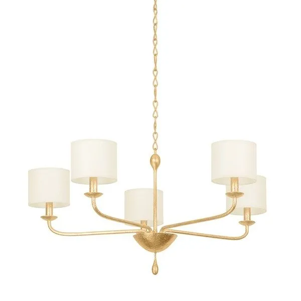 Product Image 1 for Osmond Vinatge Gold Leaf 5-Light Chandelier from Troy Lighting