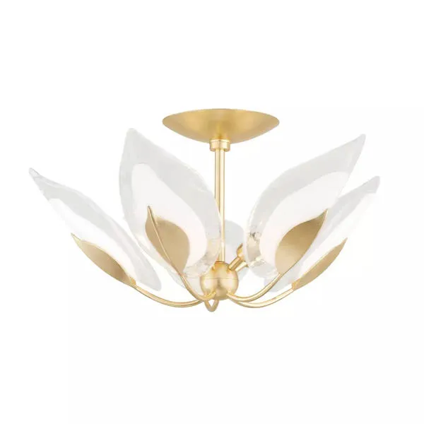 Product Image 1 for Blossom 5 Light Semi Flush-Gold from Hudson Valley