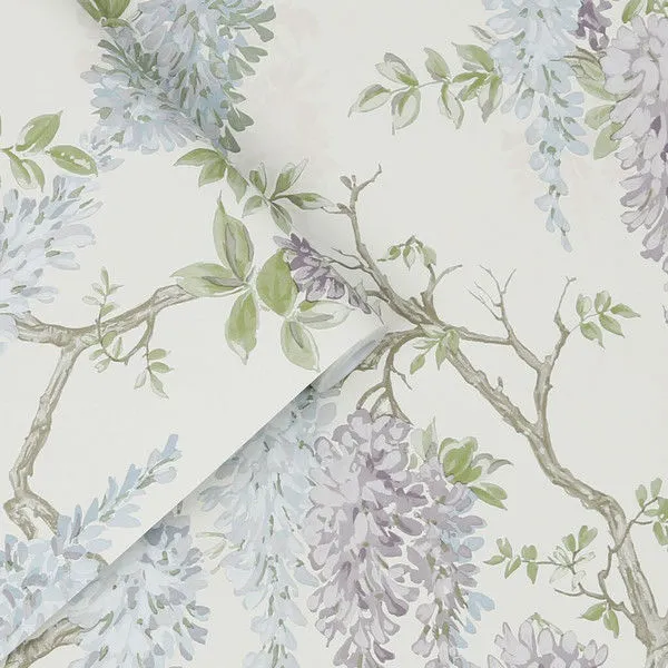 Product Image 1 for Laura Ashley Wisteria Garden Pale Iris Floral Wallpaper from Graham & Brown