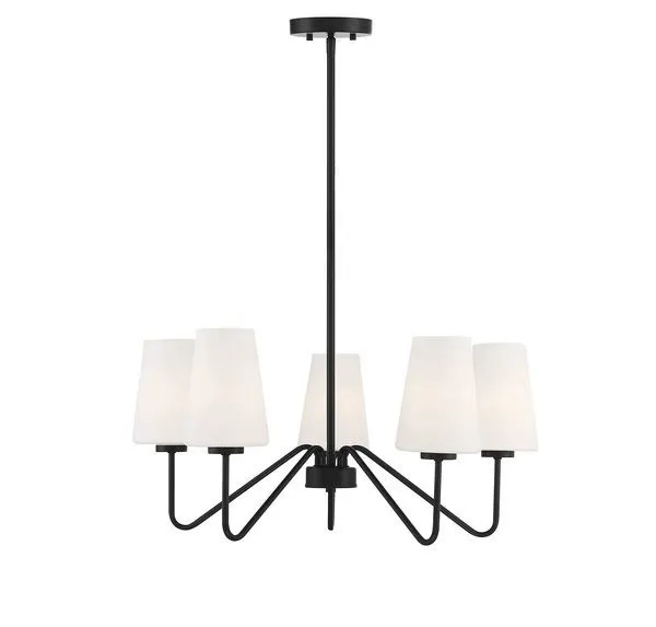 Product Image 3 for Ann 5 Light Matte Black Chandelier from Savoy House