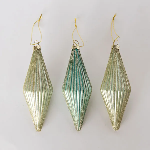 Product Image 9 for Alexis Teal Glass Drop Ornaments, Set of 3 from Sullivans