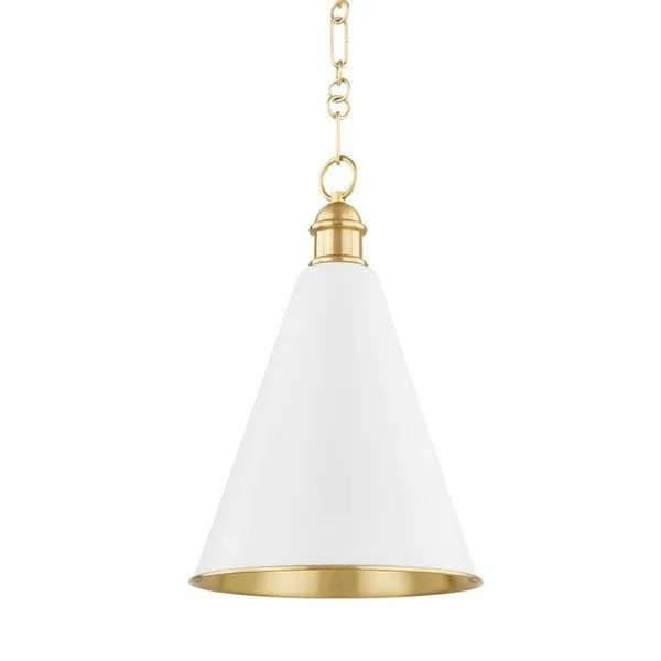 Product Image 1 for Fenimore 1-Light Soft White Aged Brass Pendant from Mitzi