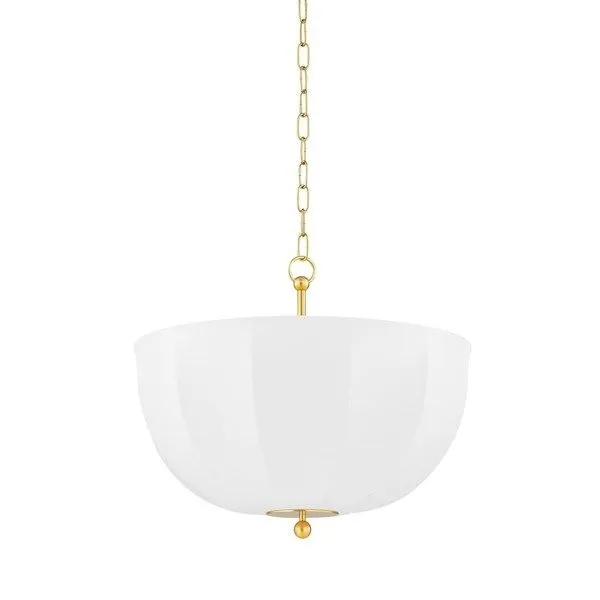 Product Image 1 for Meshelle 1-Light Modern White Hanging Pendant from Mitzi
