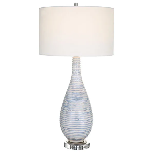 Product Image 2 for Clariot Ribbed Blue Table Lamp from Uttermost