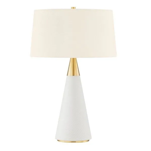 Product Image 1 for Jen 1-Light Matte White Gold Metal Table Lamp from Mitzi