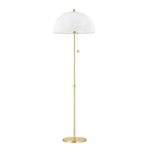 Product Image 1 for Meshelle 1-Light Modern Aged Brass Dome Floor Lamp from Mitzi