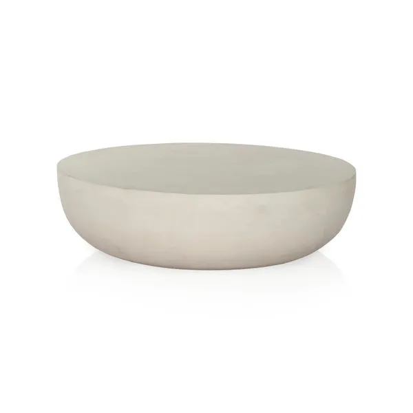 Product Image 1 for Basil Outdoor Round Aluminum Coffee Table - Matte White Cast Aluminum from Four Hands