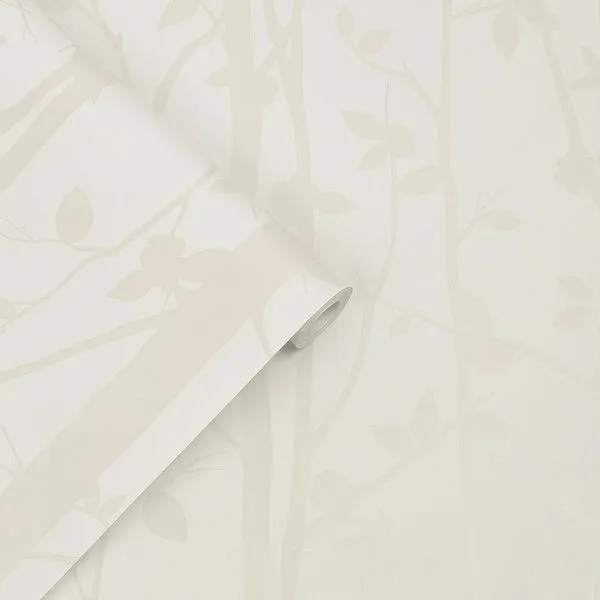 Product Image 1 for Laura Ashley Cottonwood Pearlescent White Botanicals & Branches Wallpaper from Graham & Brown
