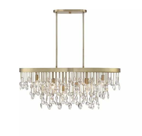 Product Image 2 for Livorno Noble Brass 8 Light Linear Chandelier from Savoy House