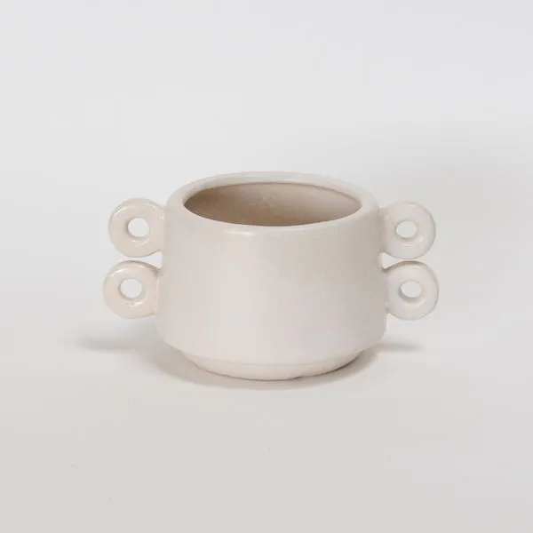 Product Image 1 for Elias Small White Ceramic Pot from Accent Decor