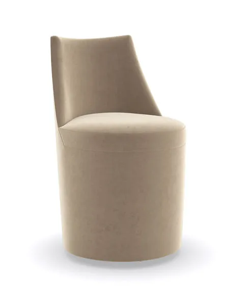 Product Image 1 for Tan Velvet Modern Barrel Roll Chair from Caracole