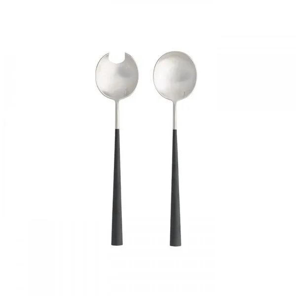 Product Image 1 for Mito Stainless Steel & Salad Serving Set - Brushed - Black Cable from Costa Nova