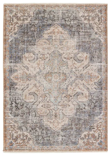 Product Image 1 for Lynette Traditional Medallion Tan/ Blue Rug - 8' x 10' from Jaipur