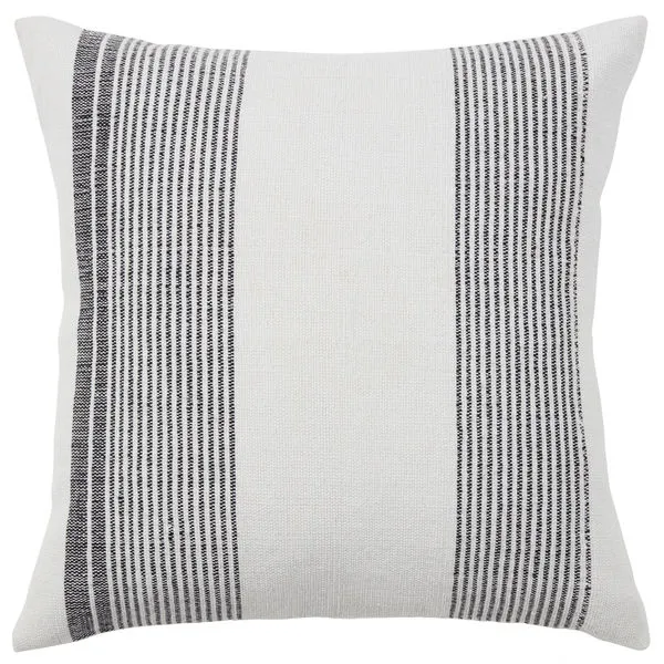 Product Image 1 for Parque Handmade Indoor/Outdoor Striped Cream/Black Pillow from Jaipur