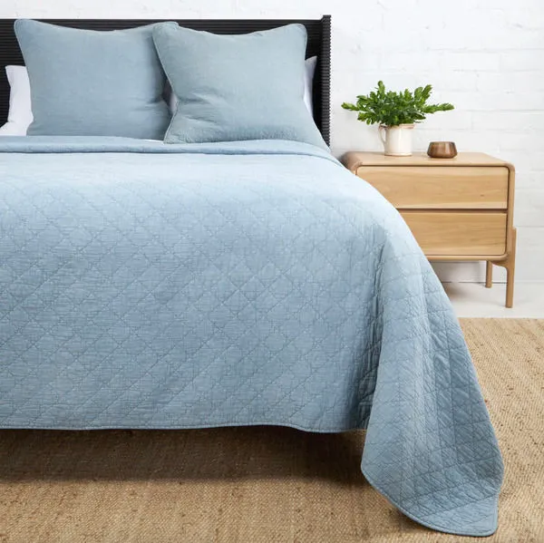 Product Image 5 for Huntington Cotton Queen Coverlet - Dusty Blue from Pom Pom at Home