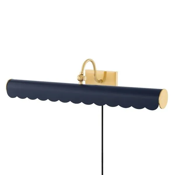 Product Image 1 for Fifi 3-Light Soft Navy Aged Brass Portable Shelf Light from Mitzi