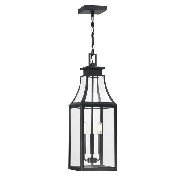 Product Image 1 for Emery 3-Light Outdoor Hanging Lantern in Matte Black from Savoy House