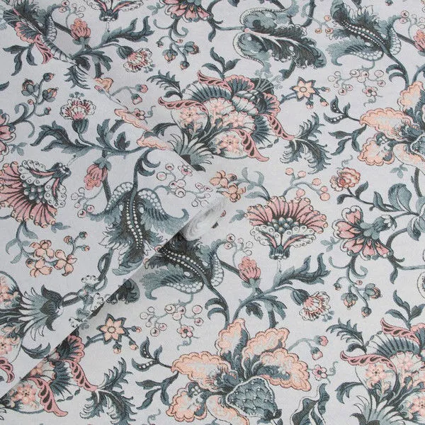 Product Image 1 for Laura Ashley Portia Textured Pale Slate Floral Wallpaper from Graham & Brown