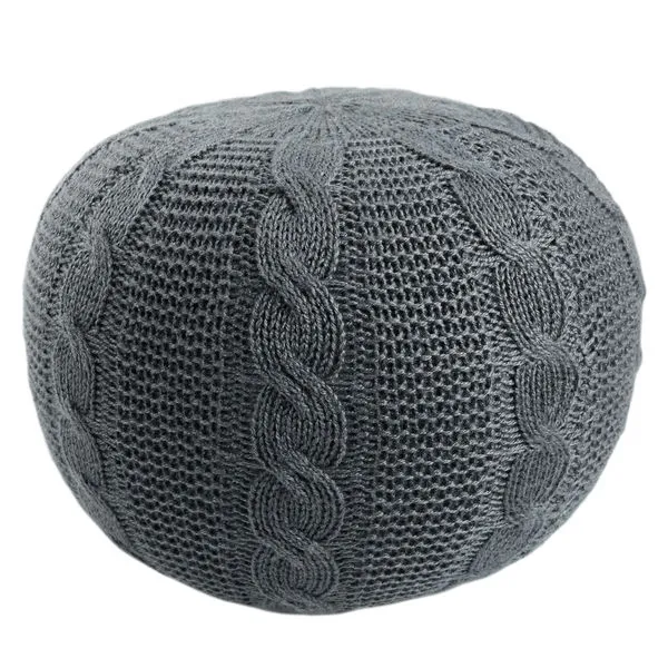 Product Image 3 for Millie Solid Gray Round Pouf from Jaipur