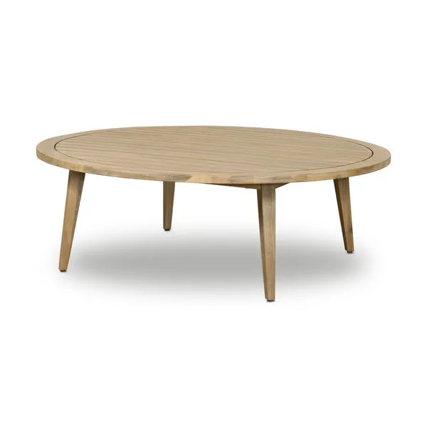 Product Image 1 for Amaya Tan Wooden Round Outdoor Coffee Table from Four Hands