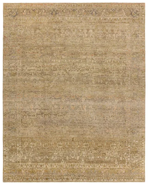 Product Image 1 for Elira Hand Knotted Floral Green/Tan Rug from Jaipur