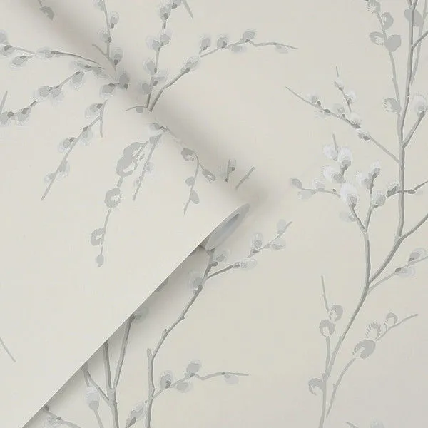 Product Image 1 for Laura Ashley Pussy Willow Off-White / Steel Floral Wallpaper from Graham & Brown