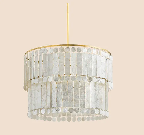 Product Image 3 for Melisa 6-Light Modern Coastal Capiz Shell Chandelier from Mitzi