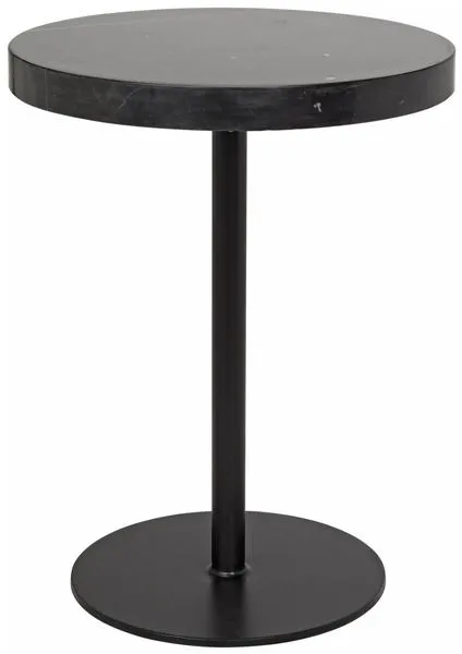 Product Image 1 for Ford Stone Top Side Table, Black Metal, Tall from Noir