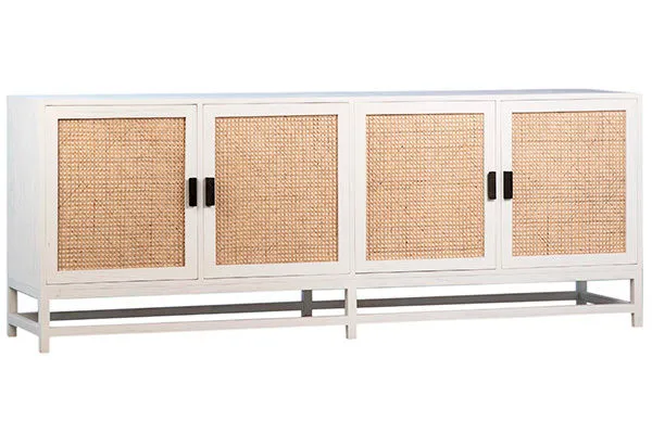 Product Image 3 for Hampton Rattan White Sideboard from Dovetail Furniture
