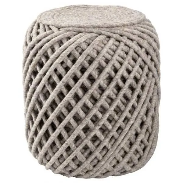 Product Image 2 for Anneli Gray Textured Cylinder Pouf from Jaipur