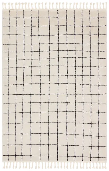 Product Image 1 for Align Striped Ivory / Black Rug 18" x 18" from Jaipur