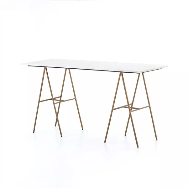 Product Image 3 for Eden Desk - Polished White Marble from Four Hands