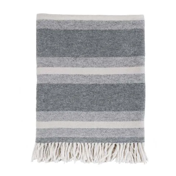 Product Image 1 for Alpine Cotton Throw Blanket - Grey / Ivory from Pom Pom at Home