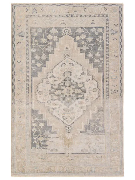 Product Image 1 for Pasain Medallion Navy / Light Green Rug from Jaipur