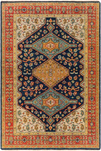 Product Image 1 for Reign Hand-Knotted Navy / Tan Rug - 9' x 12' from Surya