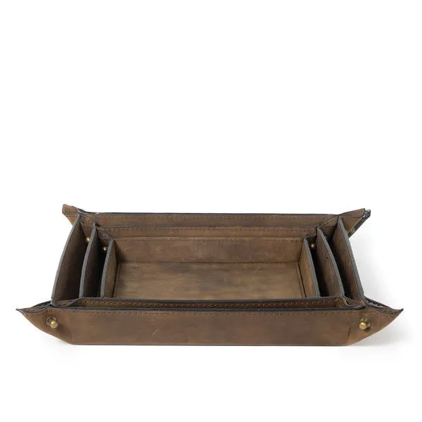 Product Image 1 for Derby Leather Tray Set - Brown from Regina Andrew Design