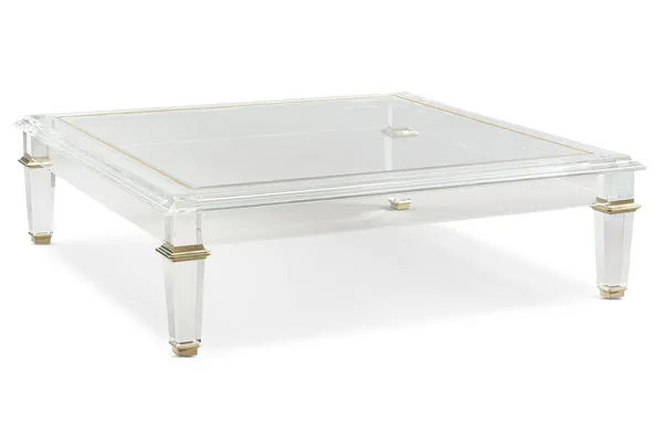 Product Image 1 for Clear Glass Modern Square Pierre Cocktail Table from Caracole