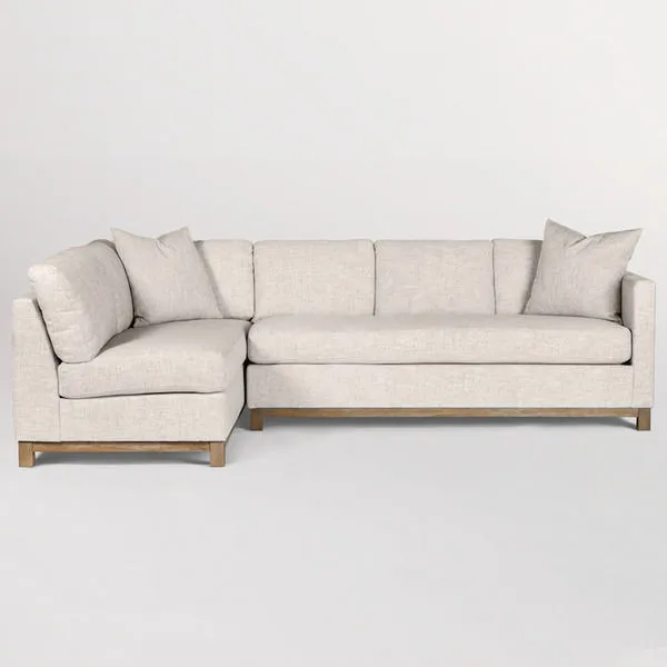 Product Image 1 for Clayton Alabaster Polyester Performance Fabric Sectional from Alder & Tweed