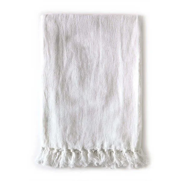 Product Image 1 for Montauk Linen Queen Blanket - White from Pom Pom at Home
