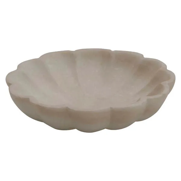 Product Image 1 for Flora White Marble 6" Round Flower Shaped Dish from Creative Co-Op