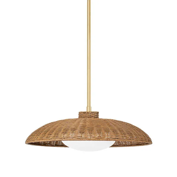 Product Image 1 for Delano 1-Light Large Vintage Gold Leaf Pendant Light from Hudson Valley