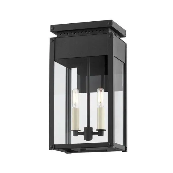 Product Image 1 for Braydan Textured Black 2-Light Exterior Wall Sconce from Troy Lighting