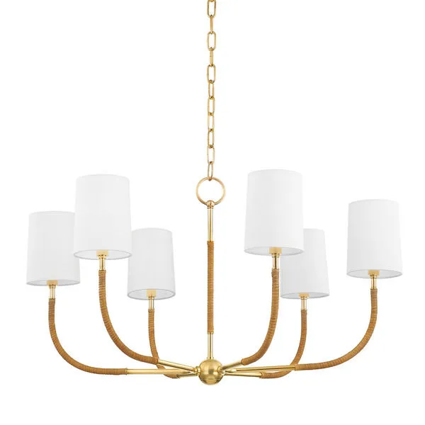 Product Image 1 for Webson 6-Light Chandelier - Aged Brass from Hudson Valley