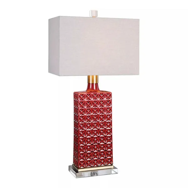 Product Image 1 for Uttermost Alimos Glazed Red Ceramic Lamp from Uttermost