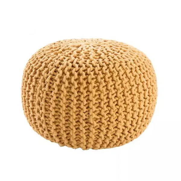 Product Image 2 for Visby Yellow Textured Round Pouf from Jaipur