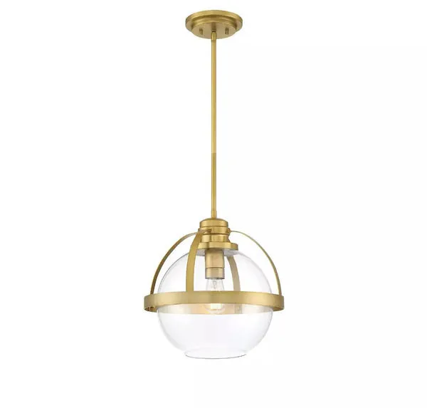 Product Image 1 for Pendleton Warm Brass 1 Light Pendant from Savoy House