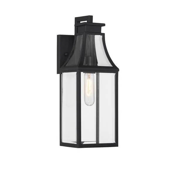Product Image 1 for Emery 1-Light Outdoor Wall Lantern in Matte Black from Savoy House