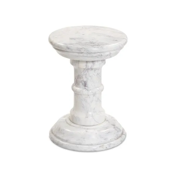Product Image 2 for Cyprus Veined White Marble Solid End Table from Four Hands