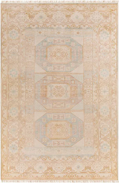 Product Image 1 for Anadolu Hand-Knotted Ice Blue / Dusty Pink Rug - 4' x 6' from Surya